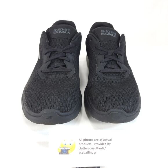 Skechers GoWalk 6 Athletic Lace Up Walking Shoe Womens Size 9.5 124514 Black - Picture 2 of 10